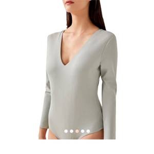 Love Bonito | V-Neck | Long Sleeve | Bodysuit | Minimalist